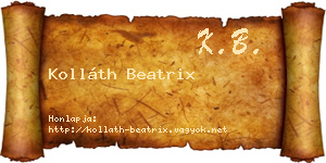 Kolláth Beatrix névjegykártya
